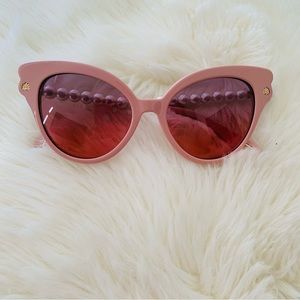 Lele Sedoughi Blush Chelsea Pearl Sunglasses NWOT